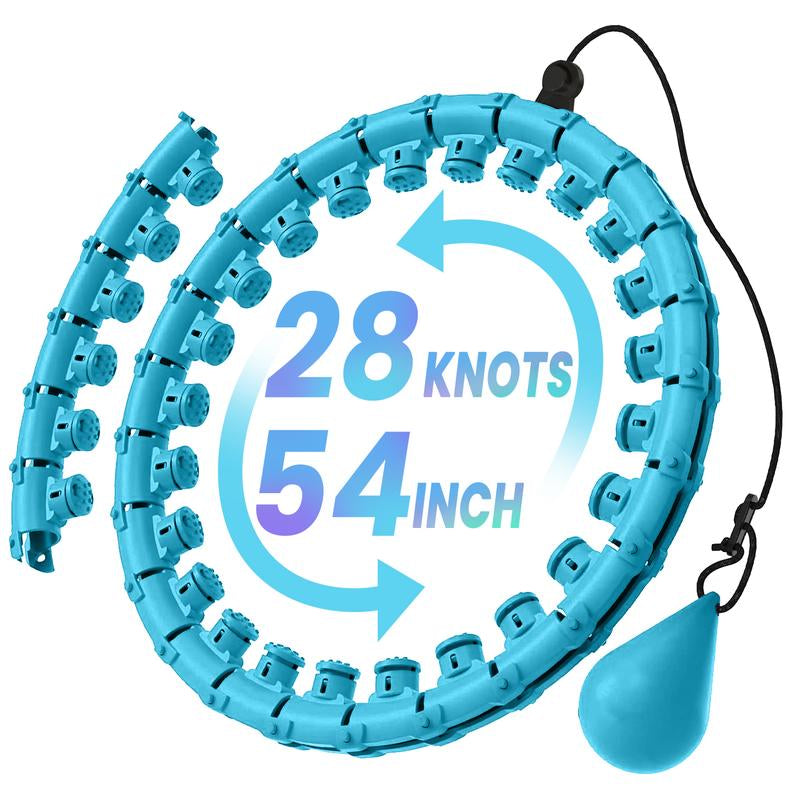 Massage Weighted Hula Circle with 28 Links(54 Inch), Weighted Hula Hoop, for Women Adults Kids, Infinity Hoop, Fitness Hula Hoop Exercise Equipment