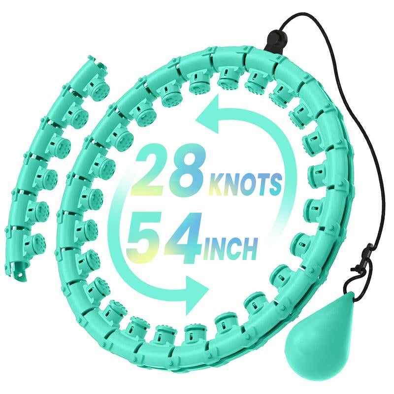 Massage Weighted Hula Circle with 28 Links(54 Inch), Weighted Hula Hoop, for Women Adults Kids, Infinity Hoop, Fitness Hula Hoop Exercise Equipment