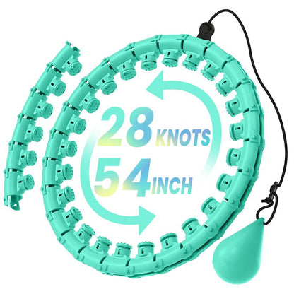 Massage Weighted Hula Circle with 28 Links(54 Inch), Weighted Hula Hoop, for Women Adults Kids, Infinity Hoop, Fitness Hula Hoop Exercise Equipment