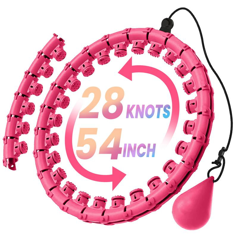 Massage Weighted Hula Circle with 28 Links(54 Inch), Weighted Hula Hoop, for Women Adults Kids, Infinity Hoop, Fitness Hula Hoop Exercise Equipment
