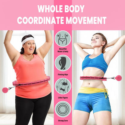 Massage Weighted Hula Circle with 28 Links(54 Inch), Weighted Hula Hoop, for Women Adults Kids, Infinity Hoop, Fitness Hula Hoop Exercise Equipment